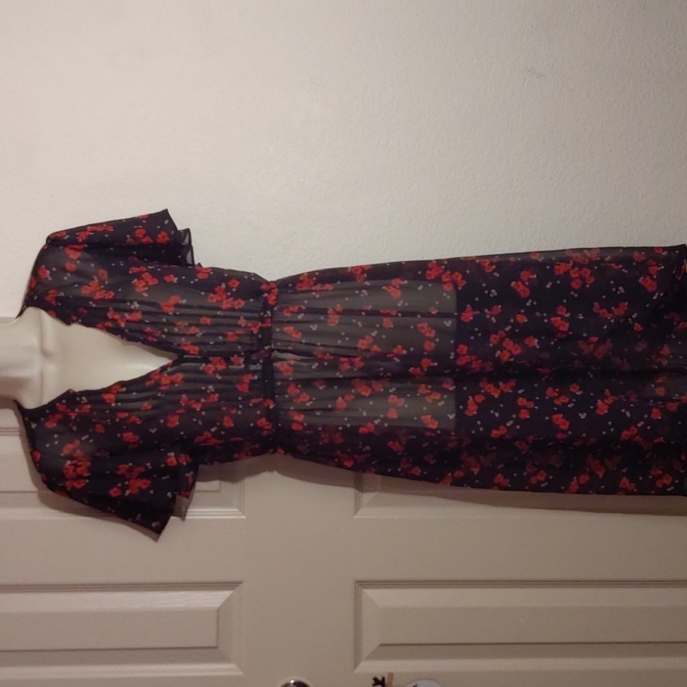 Torrid size 1 black sheer hi-low cover up